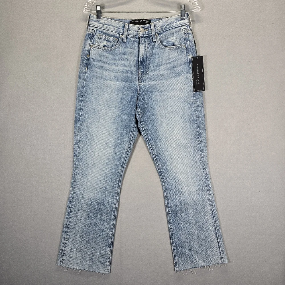 $248 Veronica Beard Women's Blue Carly High Rise Kick Flare Jeans PantsSize 26/2 - Picture 4 of 15